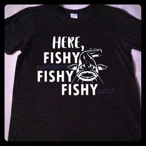 Handcrafted vinyl print fishy fishing